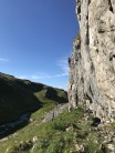 Climber on nicest, stoney bank