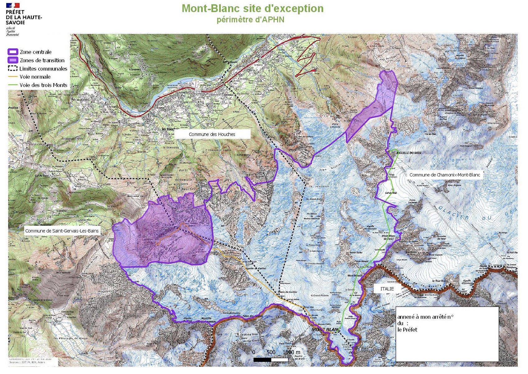 Mont Blanc's natural habitat protection zone.  © Préfet de la Haute-Savoie