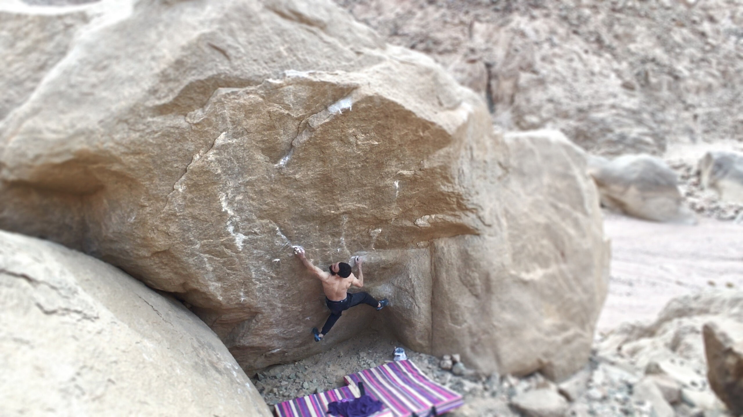 Matt Cousins on Egypt's first Font 8A - Bedouin Traphouse  © Fred Stone Collection