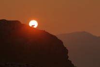 Welsh mountain goat enjoying the sunrise