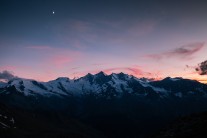 Goodnight postcard from the mountains, Switzterland, Naddelhorn and the surrounding summits