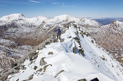 The Ben and Co from the dramatic summit ridge of Binnein Mor  © Dan Bailey - UKHillwalking.com