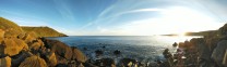 Lovely evening panorama of the bay at Porth Ysgo.