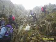 Heading up tryfan in miserable weather!!