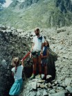 Family at glacial snout Val Veni approx 1990