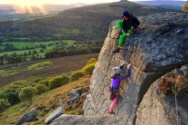 Enjoying the last of the evenings sessions at Bamford Edge