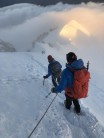 Descending the Mont Blanc summit ridge