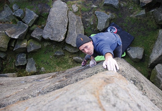 Eric in full flow at Stanage  © Mark Leicester