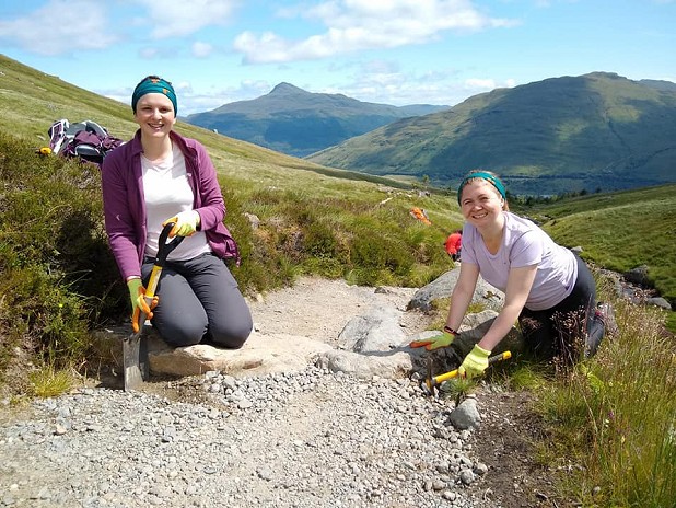 Volunteers doing path work on the Cobbler... perhaps more could be spent on professional footpath maintenance?  © Ramblers Scotland