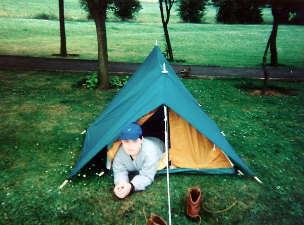 A young Alex exhibits an early attraction to camping and the outdoors  © Alex Roddie Collection