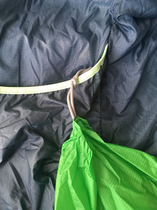 Stuff sack attached to inner right pocket  © UKC Gear