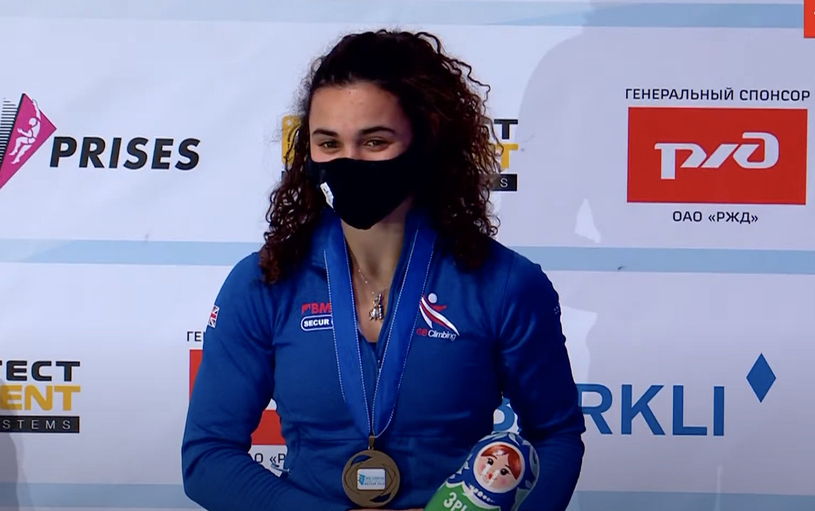 Molly Thompson-Smith placed 3rd in the Lead event in Moscow.  © IFSC