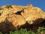 Kat leading Pandora's Box, Robin Hood Rocks HVS 5a, Morocco