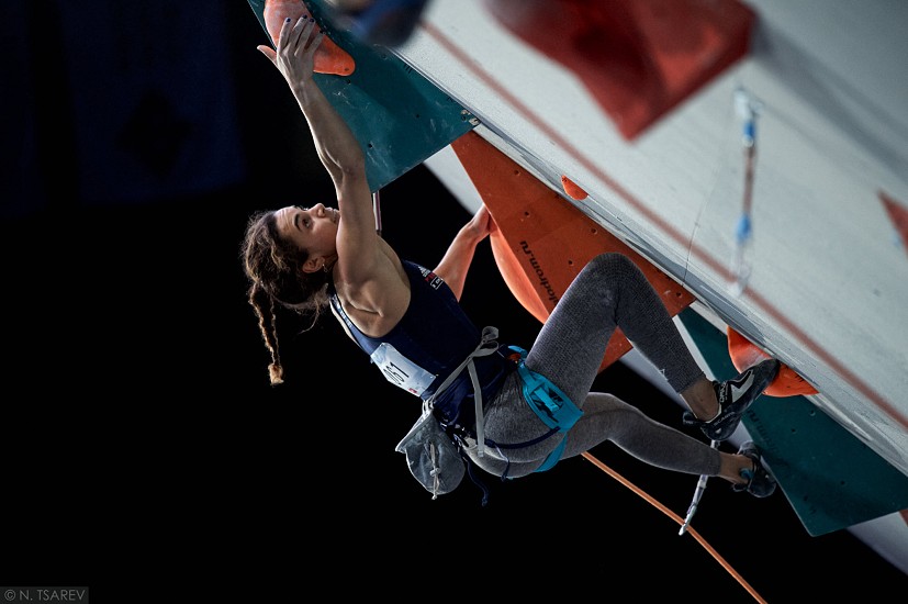 Molly Thompson-Smith placed 3rd in the Lead event in Moscow.  © Dimitris Tosidis