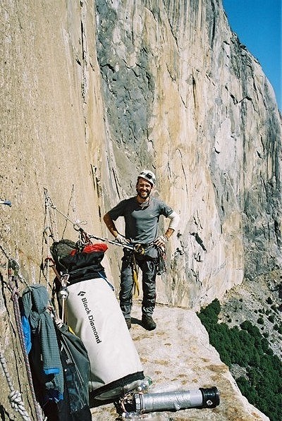 SteveM on El Cap Towers with the steep South East in the background