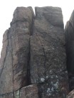 South Deeside Stack - The obvious wide crack in the centre of the face.