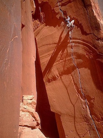 Toby on Optimator Wall in Indian Creek  © Toby Dunn Collection