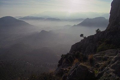Puig Campana, View from the crag, Abseil route  © dreimann