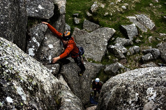 Harry Bane CUMC (Cardiff Univeristy Mountaineering Club) on the first lead of the committee training trip  © Jvanderveen