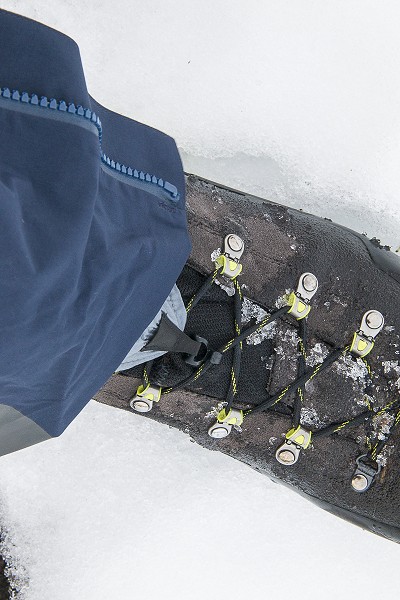 The lace hook on the snow gaiters can now be tucked away when not wanted  © Dan Bailey