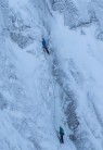 Climbers on the second pitch of Point 5 gully