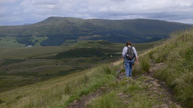 Leaving The Whangie, looking to the Campsie Fells  © Cameron McNeish