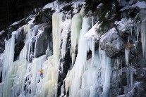 James 'Flash' Gordon ascending pure ice in Golsjuvet, Norway.