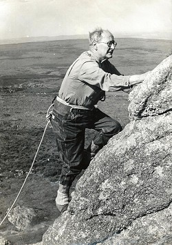 Admiral Lawder climbing at Haytor after retirement during the 50s  © Admiral Lawder Collection