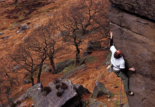 Ben Bransby on Messiah, E6 6c, Burbage South  © Adam Long