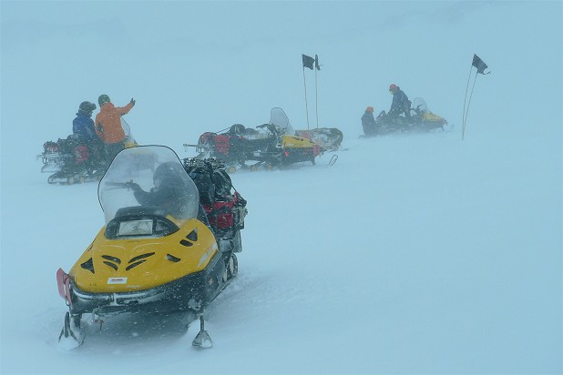 Linked skidoo travel training for new FGs close to station.  © Ian Hey