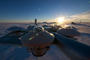 Instrumentation recording solar energy on the Larsen Ice Shelf  © Ian Hey