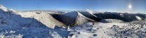 Looking south from the top of the Sron na Lairig with Buachaille Etive Beag and Mòr on the right.