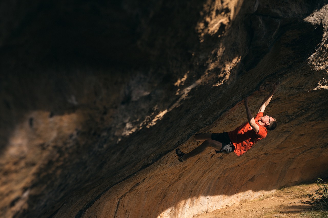 Will making the first ascent of Ulls de Bruixa 8C.  © Band of Birds