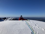 Ben topping out on a glorious bluebird day