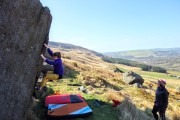 Sunny bank holiday weekend and we had the crag to ourselves