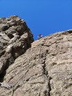 Al climbing Raasay's Revenge on Humdylilla Crag at Maidens Beach
