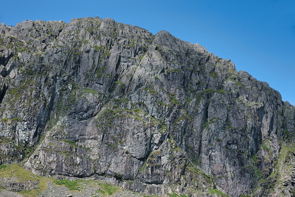 Jack's Rake takes the obvious line right-left - spot the figures on the summit for scale   © John Fleetwood