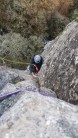 Negotiating the crux on central groove
