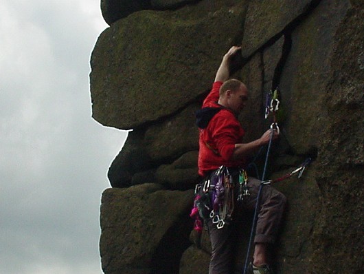 pip on Flash Wall at Nether Tor, Peak District  © pip