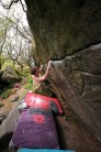 Rob Knowles on the start of a solid burn of Jerry's Reverse (7B+)