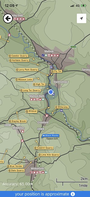 The Offline Map View in the iOS App  © UKC Articles