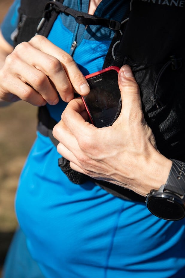The long pockets at the front can be used for anything from phones to food  © UKC Gear