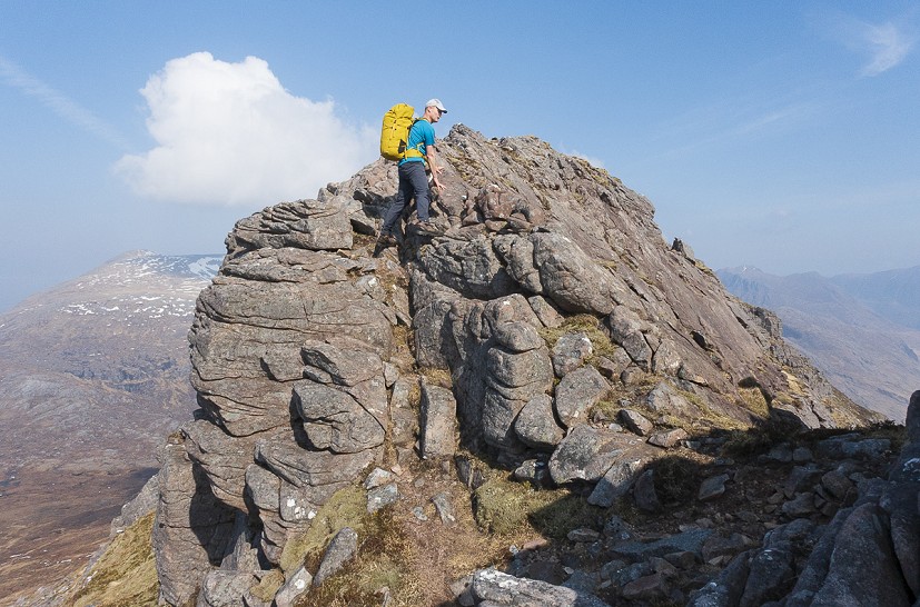 On the pinnacles of Beinn Tarsuinn - there's a limit to what you can do with a 10 second camera timer  © Dan Bailey