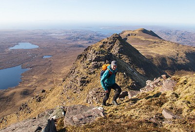 The northwest ridge has an airy feel and some light scrambling, but nothing too taxing  © Dan Bailey - UKHillwalking.com