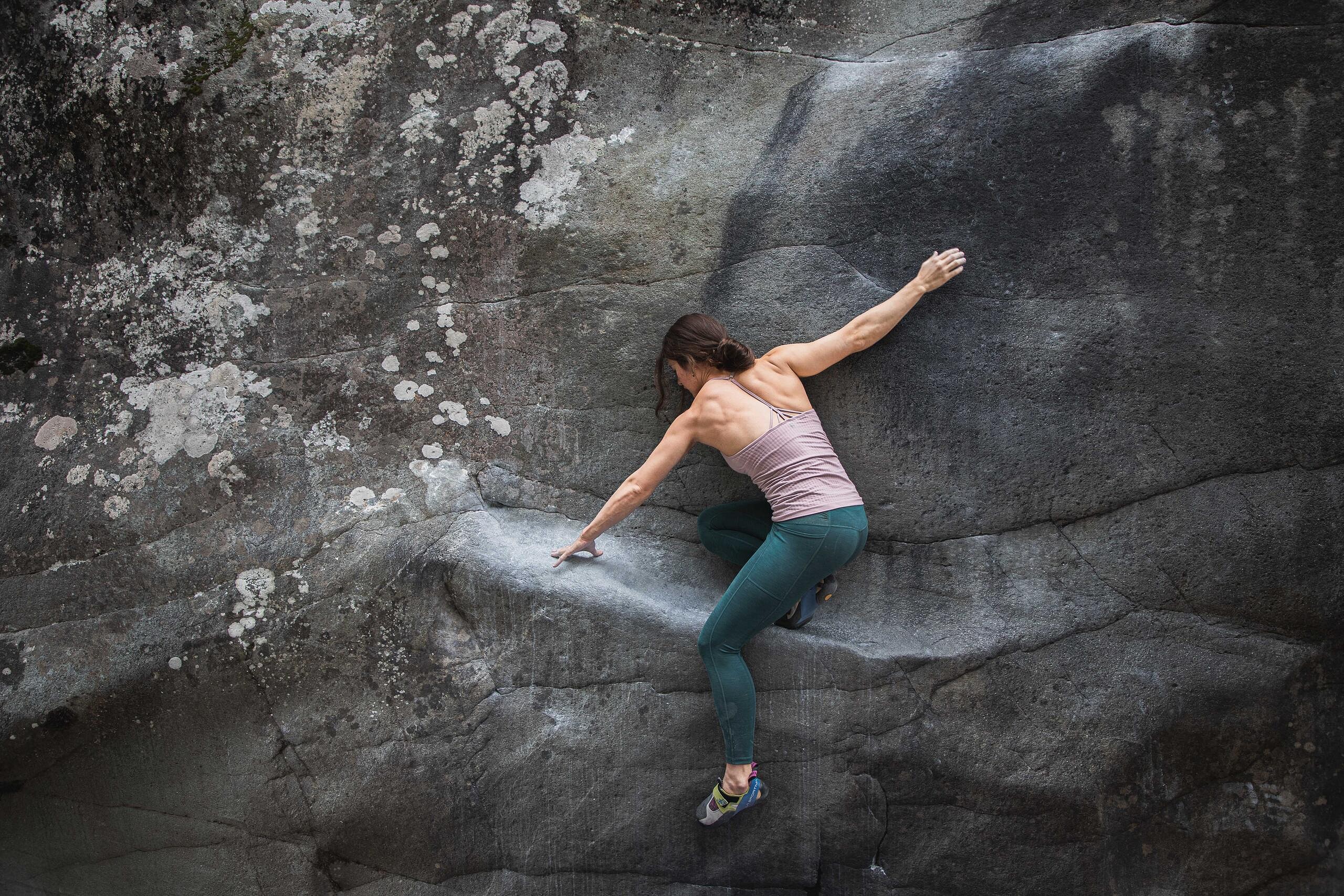 Bouldering: not just upper body strength!  © Tiffany Soi