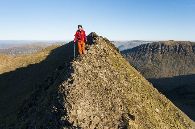 On even the easiest scrambles, such as Striding Edge here, a head for heights is essential  © Dan Bailey