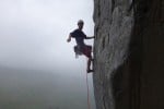 Owain on the last pitch of a very wet day