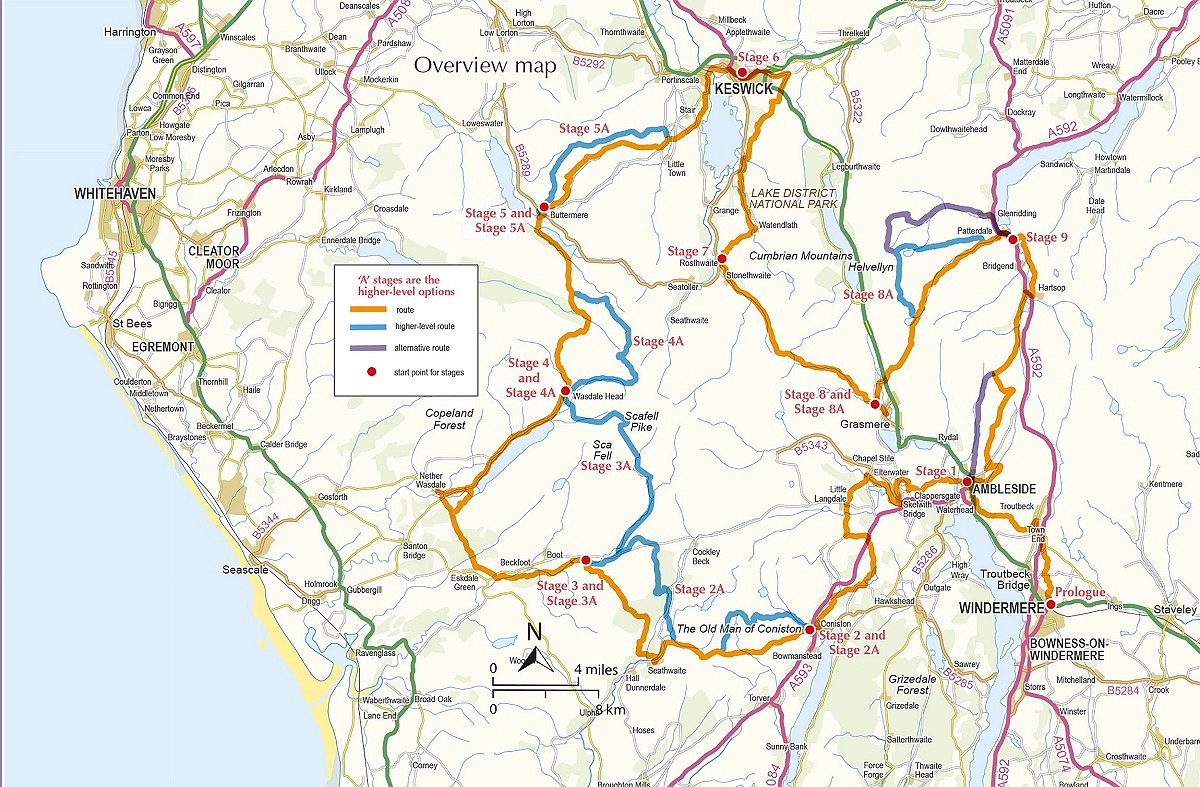 Tour of the Lake District map  © Cicerone