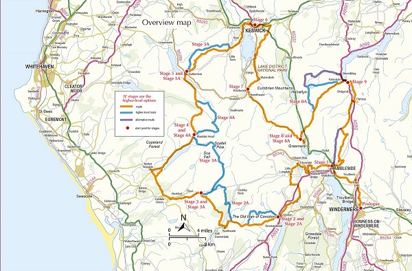 Tour of the Lake District map  © Cicerone