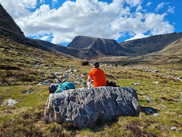 A popular rock to rest on in Coire na Sleaghaich  © Sarah Jane Douglas
